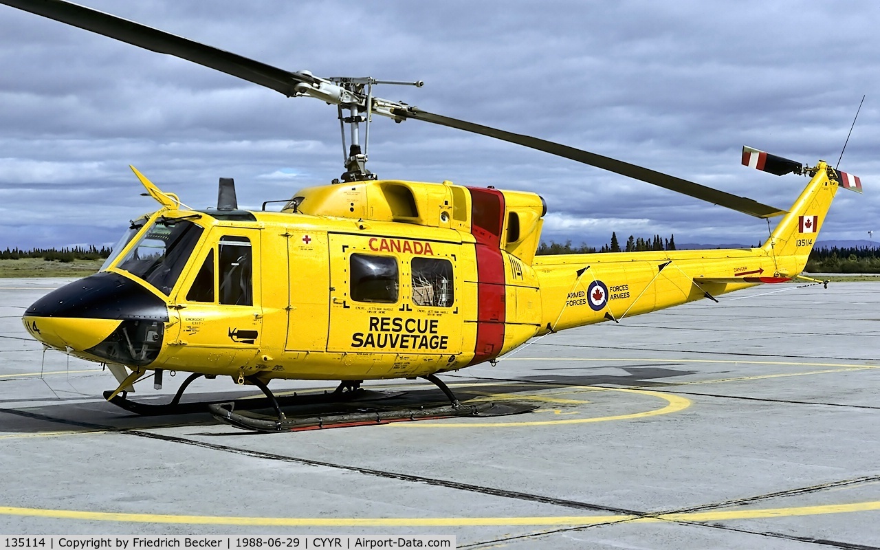 135114, Bell CH-135 Twin Huey C/N 32014, flightline at CFB Goose Bay