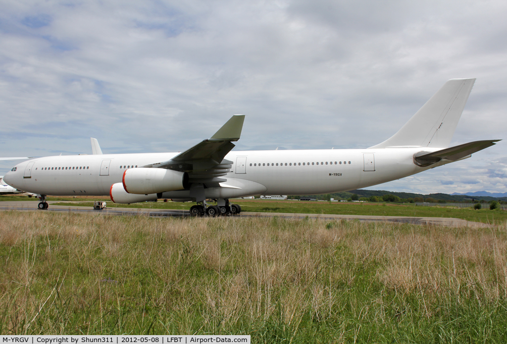 M-YRGV, 1992 Airbus A340-311 C/N 003, Stored in all white without titles... Ex. G-VSEA