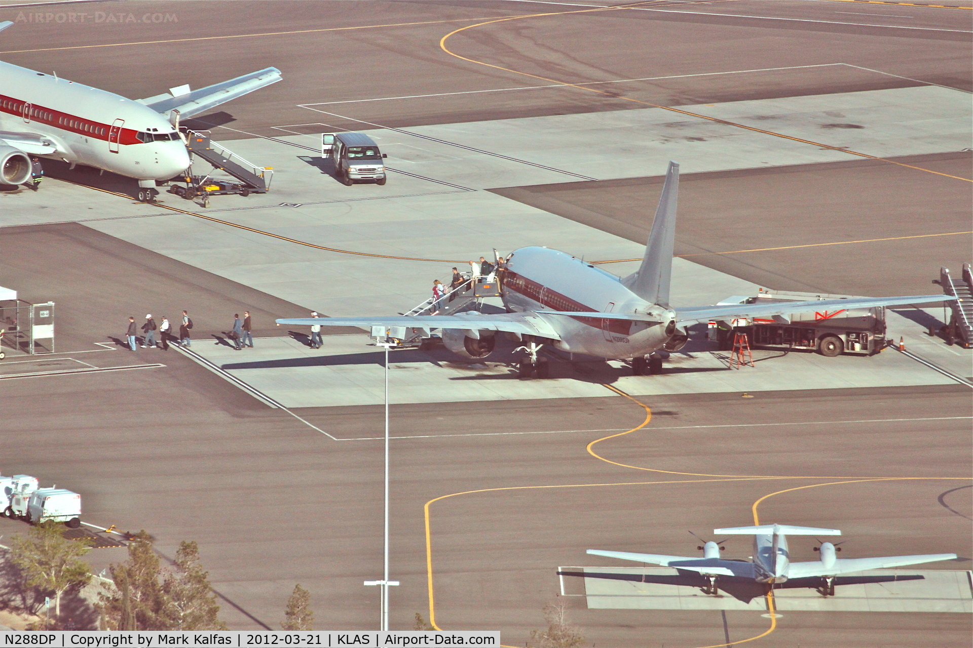 N288DP, 2003 Boeing 737-66N C/N 29892, JANET/Department Of The Air Force Boeing 737-66N, deplaning at the Gold Coast Terminal at Las Vegas/KLAS after arriving from KTPH.