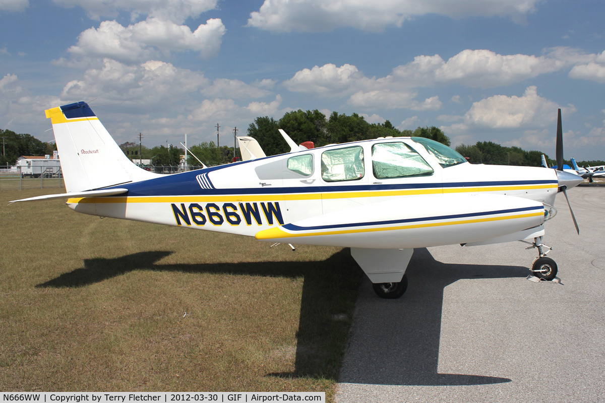 N666WW, 1962 Beech 35-B33 Debonair C/N CD-572, At Gilbert Airport ,Winter Haven , Florida