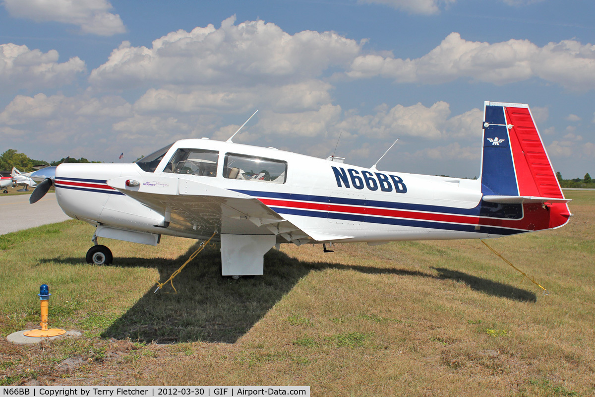 N66BB, 1975 Mooney M20F Executive C/N 22-1253, At Gilbert Airport ,Winter Haven , Florida