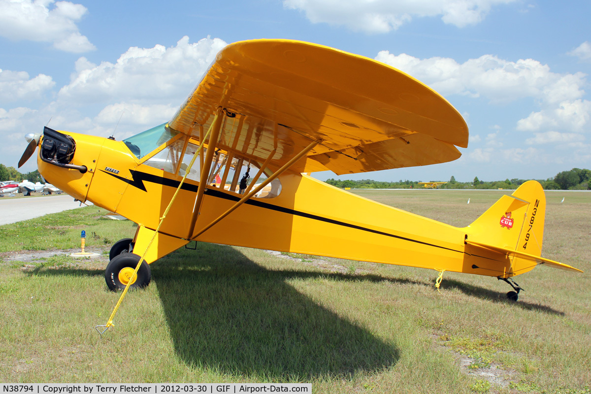 N38794, Piper J3C-65 Cub Cub C/N 7271, At Gilbert Airport ,Winter Haven , Florida