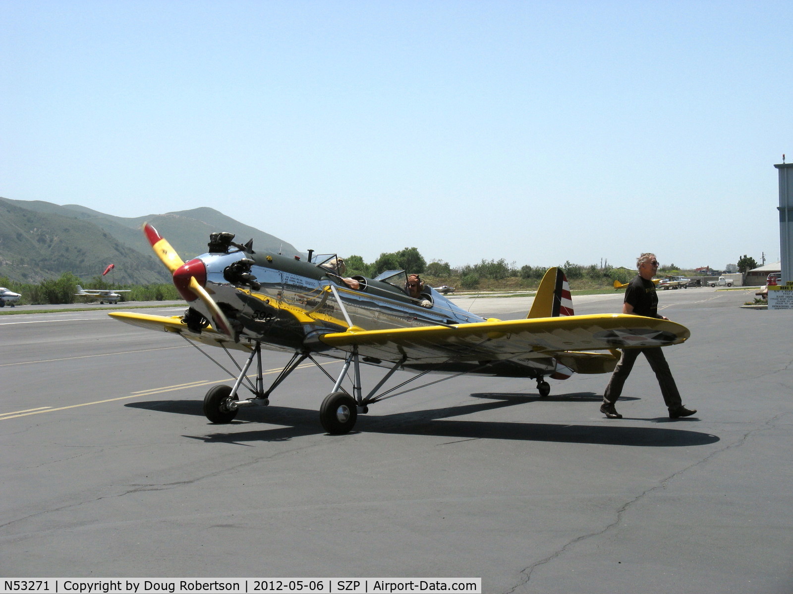 N53271, 1941 Ryan Aeronautical ST3KR C/N 1625, Ryan Aeronautical ST-3KR as PT-22, Kinner R5-540-1 160 Hp radial, engine idling