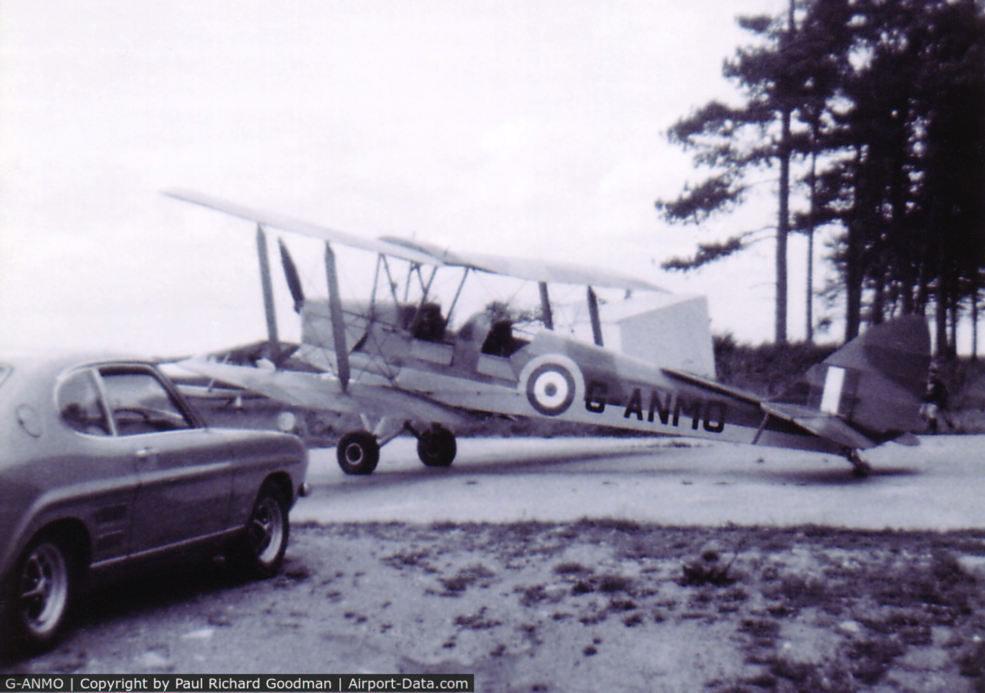 G-ANMO, 1935 De Havilland DH-82A Tiger Moth II C/N 3255, G-ANMO at slipton and this one I did take circa 1970