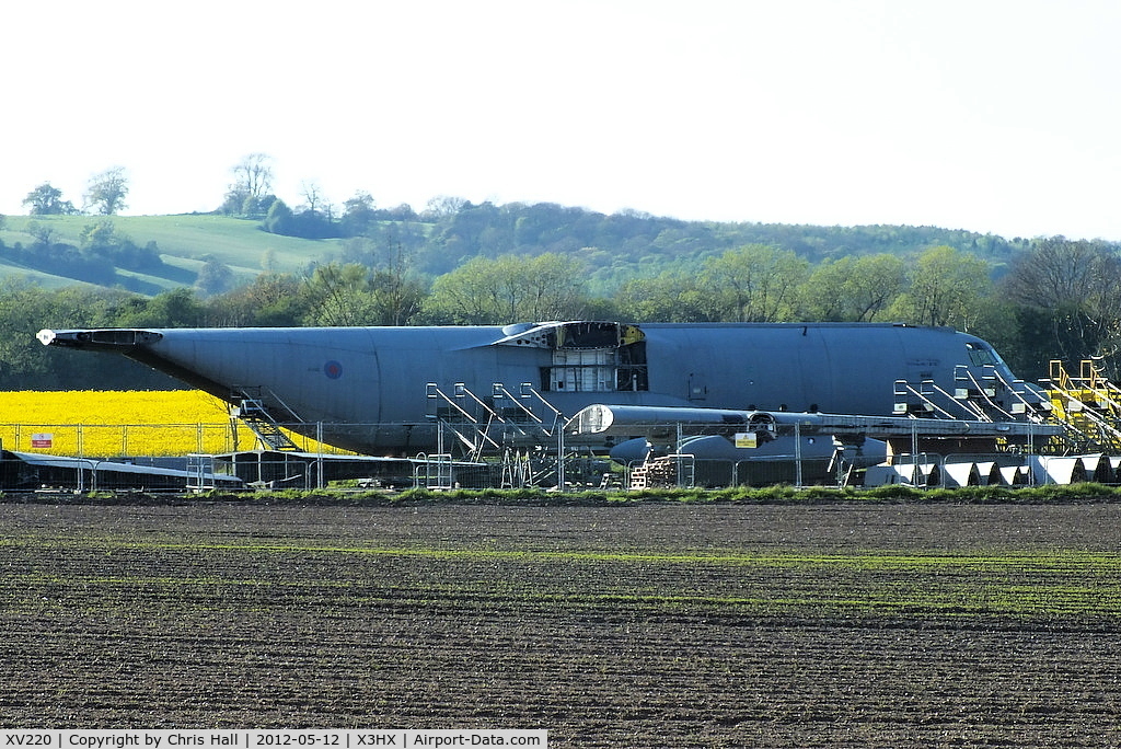 XV220, 1967 Lockheed C-130K Hercules C.3 C/N 382-4247, in the scrapping area at Hixon airfield