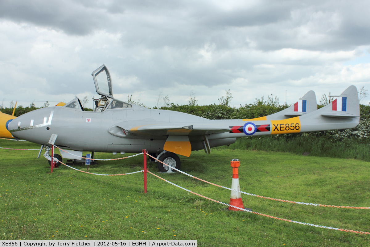 XE856, 1954 De Havilland DH-115 Vampire T.11 C/N 15596, At Bournemouth Aviation Museum