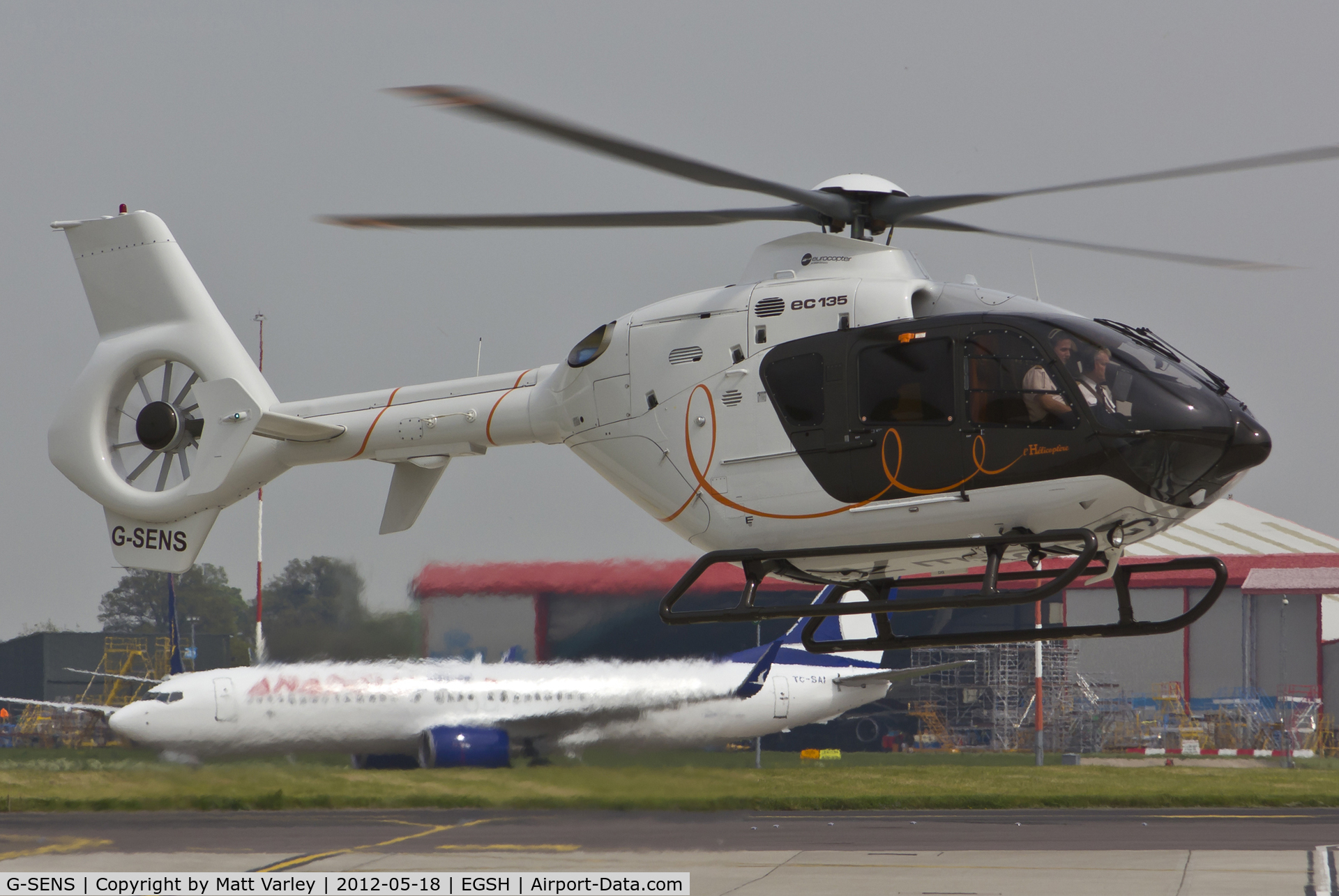 G-SENS, 2009 Eurocopter EC-135T-2+ C/N 0833, Arriving at SaxonAir.