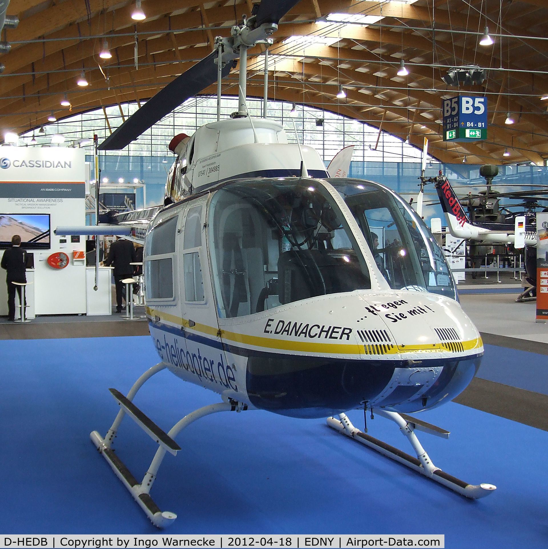 D-HEDB, Bell 206B JetRanger III C/N 4197, Bell 206B JetRanger III at the AERO 2012, Friedrichshafen