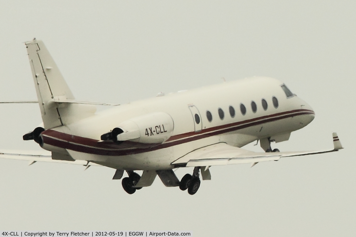 4X-CLL, 2001 Israel Aircraft Industries IAI-1126 Galaxy C/N 040, Israeli registered Gulfstream Aerospace G200, c/n: 40 at Luton