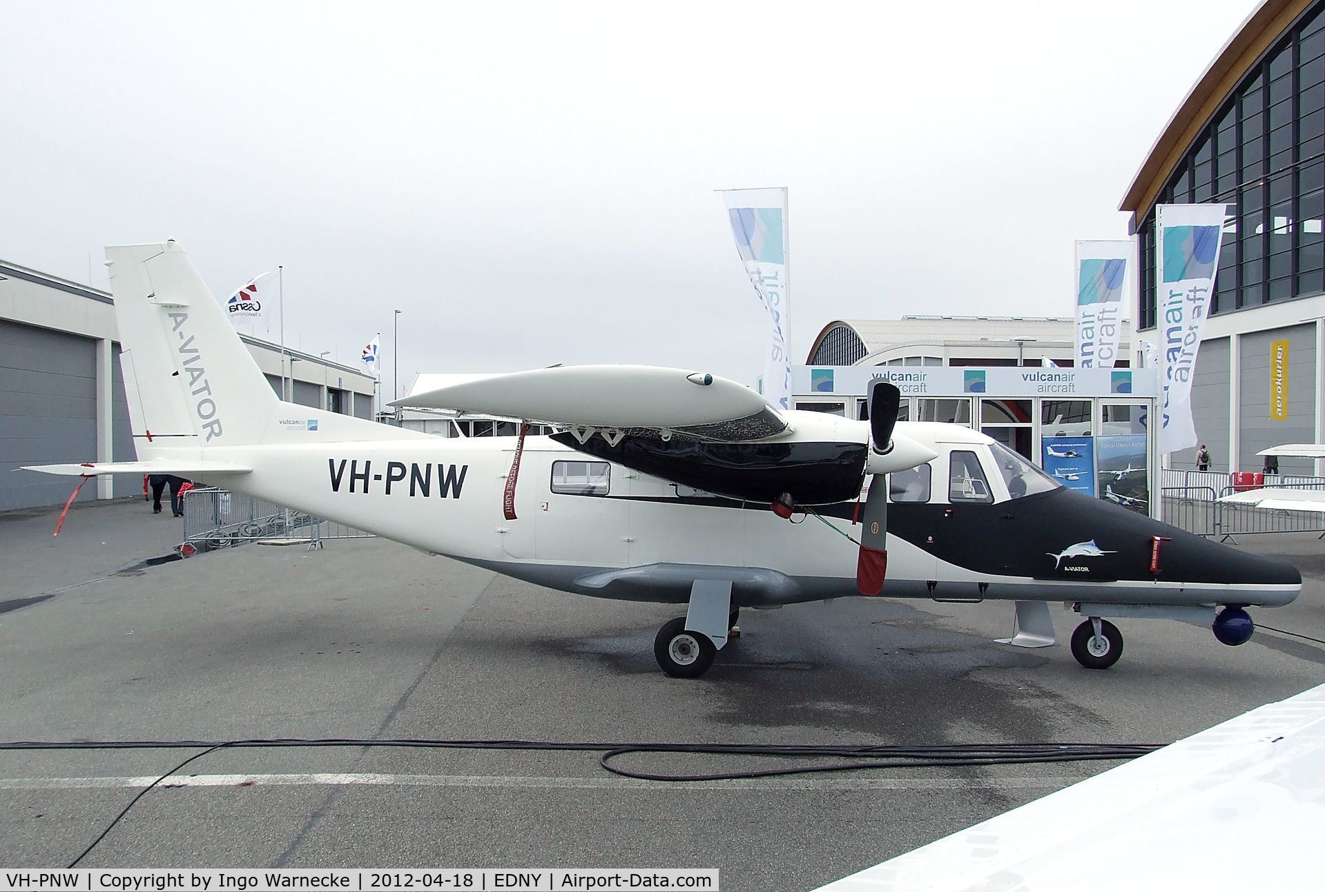 VH-PNW, 2011 Vulcanair AP-68TP-600 C/N 9010, Vulcanair AP.68TP-600 A-Viator at the AERO 2012, Friedrichshafen