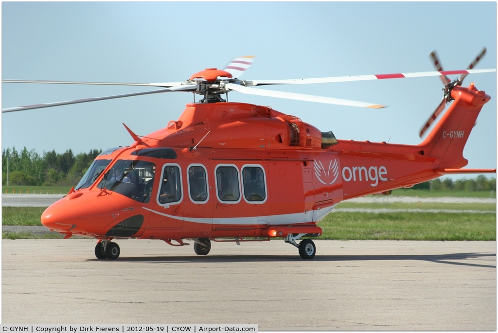 C-GYNH, 2010 AgustaWestland AW-139 C/N 41230, Just landing after a short flight.