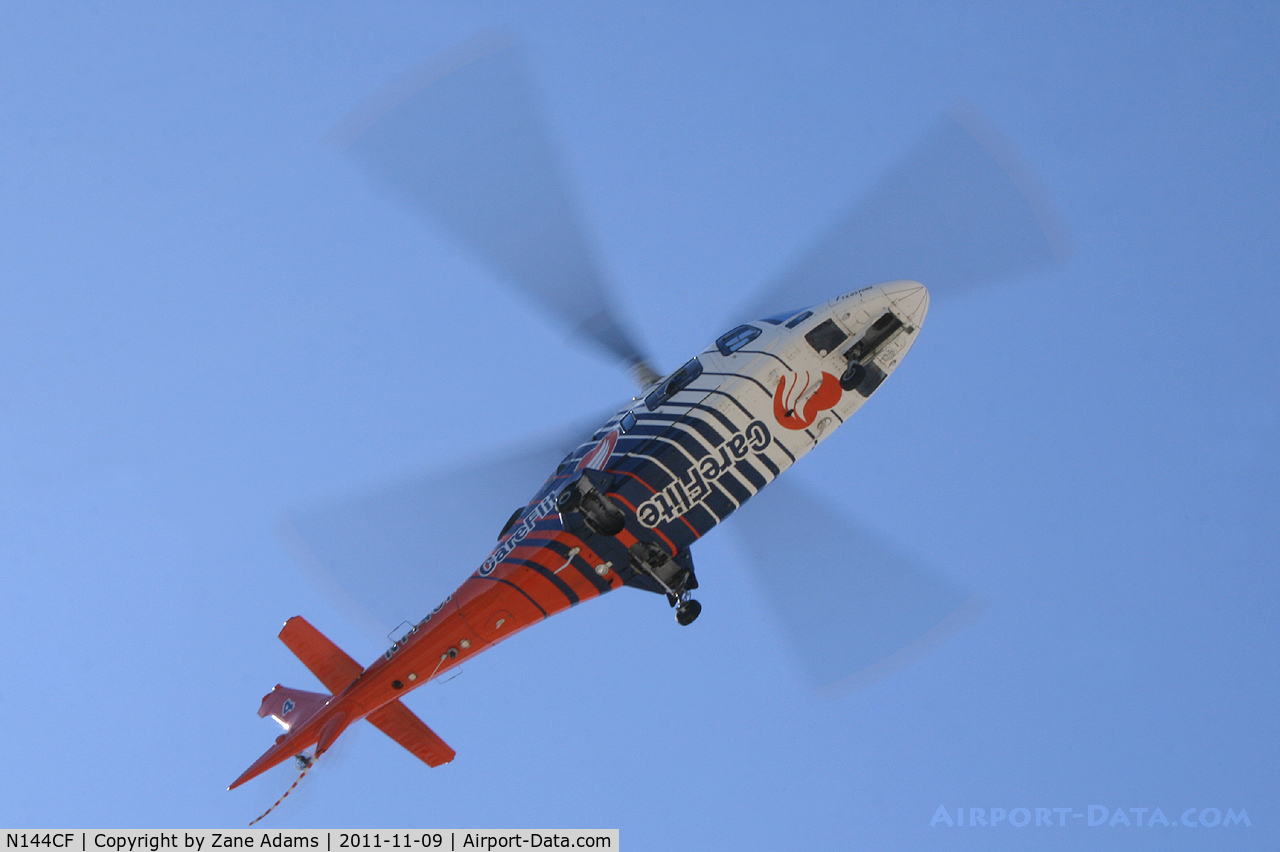 N144CF, 2002 Agusta A-109E C/N 11144, Careflte departing Burleson/Joshua, TX Medical Center
