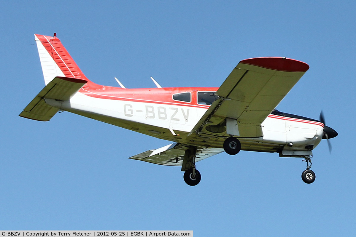 G-BBZV, 1973 Piper PA-28R-200-2 Cherokee Arrow II C/N 28R-7435105, A visitor to Sywell , on Day 1 of 2012 AeroExpo