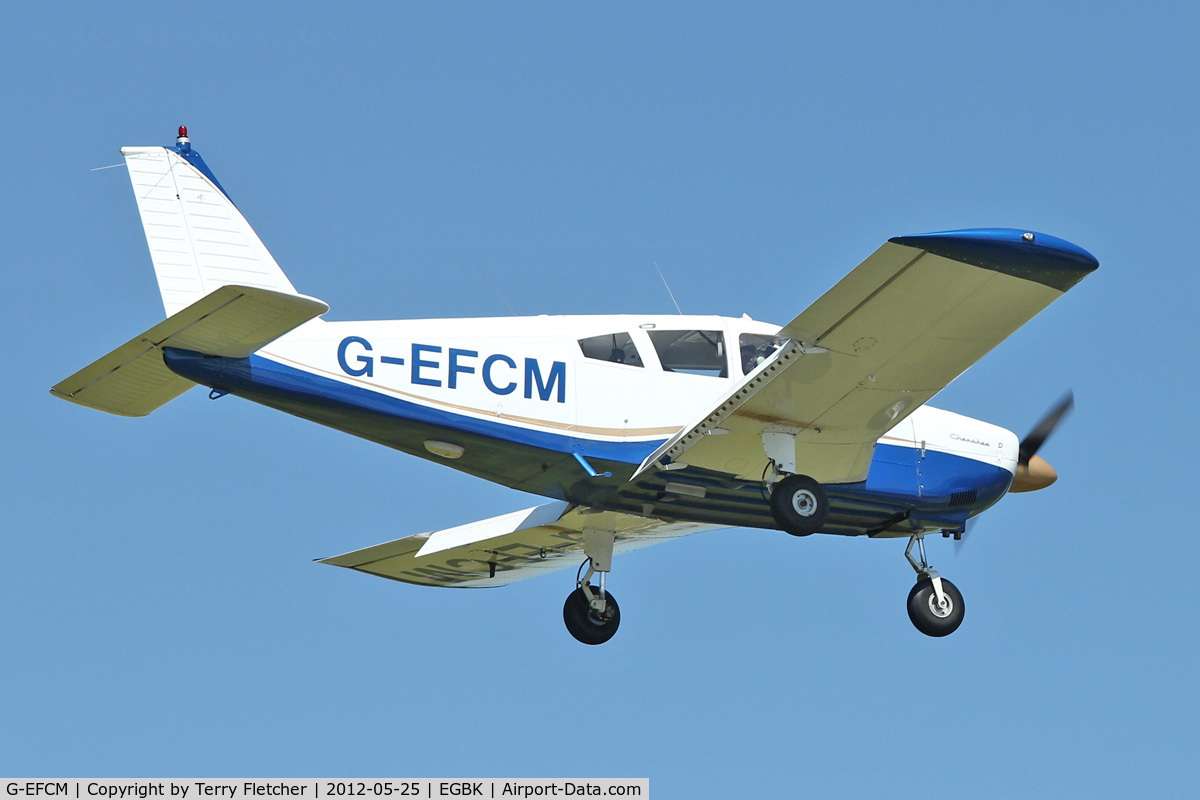 G-EFCM, 1968 Piper PA-28-180 Cherokee C/N 28-4766, A visitor to Sywell , on Day 1 of 2012 AeroExpo