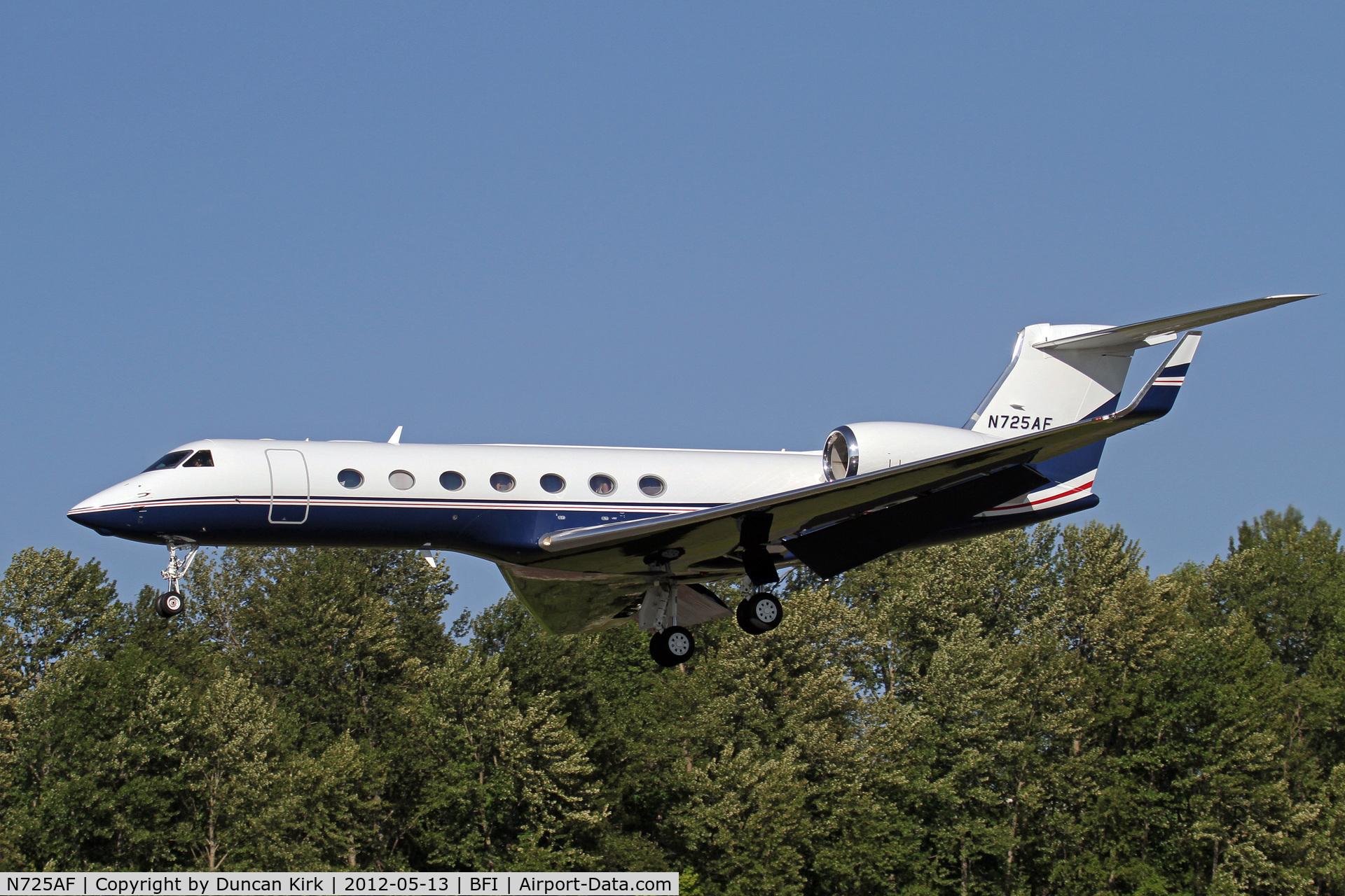 N725AF, 2011 Gulfstream Aerospace GV-SP (G550) C/N 5330, Vulcan's (Paul Allen's) G550