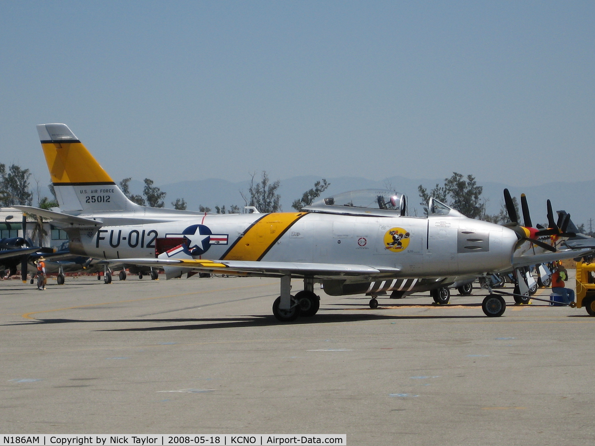 N186AM, 1952 North American F-86F Sabre C/N 191-708, Chino Air Show 08
