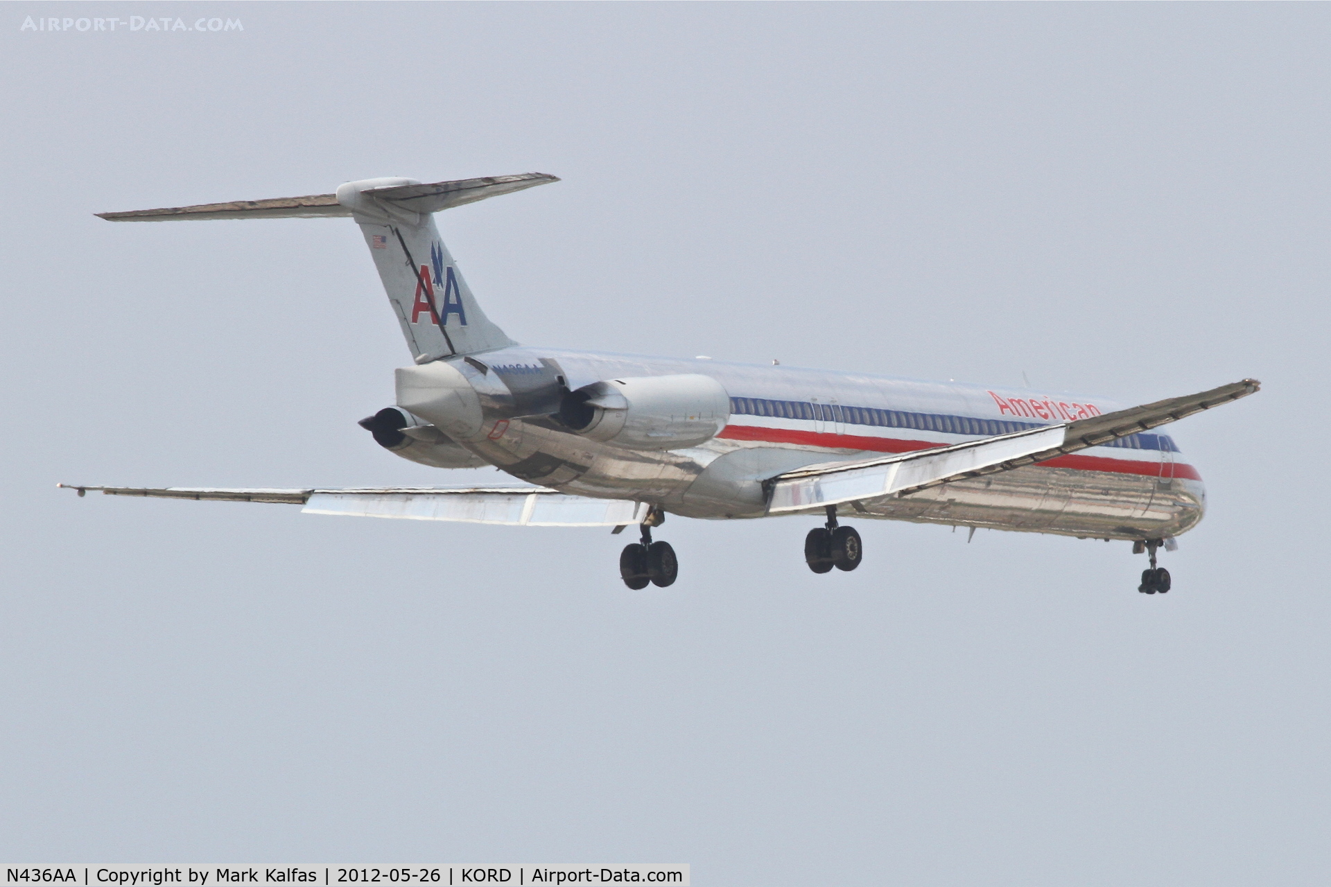 N436AA, 1987 McDonnell Douglas MD-83 (DC-9-83) C/N 49454, American Airlines Mcdonnell Douglas DC-9-83, AAL408 arriving from Southwest Florida Intl'l/KRSW, RWY 10 approach KORD.