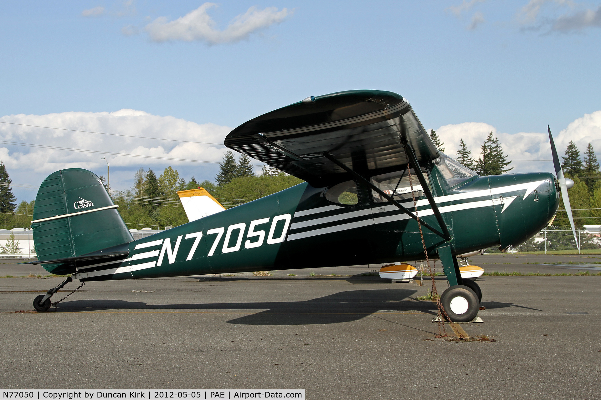 N77050, 1946 Cessna 140 C/N 11504, Looking nice in the spring sun!