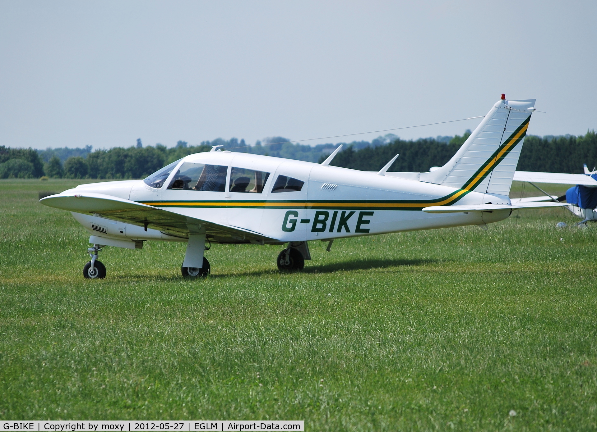 G-BIKE, 1973 Piper PA-28R-200-2 Cherokee Arrow II C/N 28R-7335173, Cherokee Arrow II at White Waltham. Ex OY-DVT