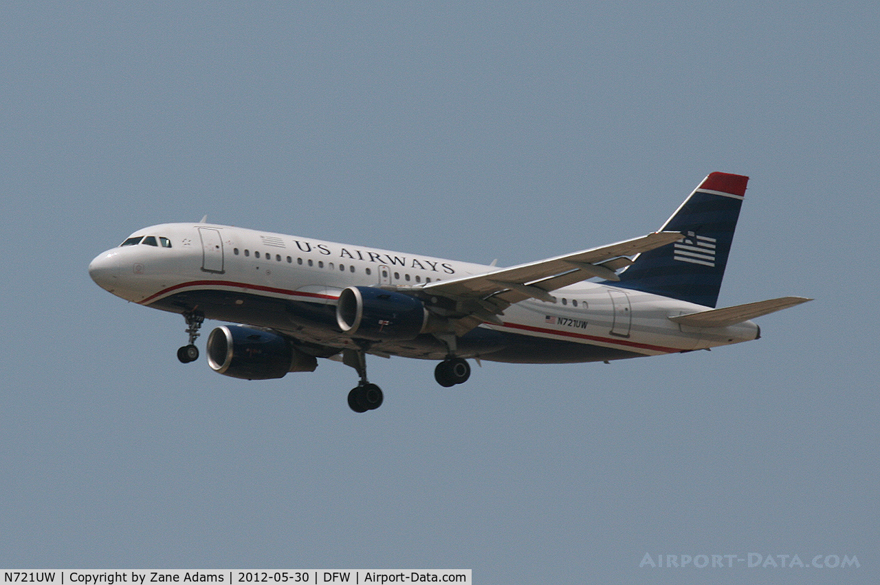 N721UW, 1999 Airbus A319-112 C/N 1095, US Airways at DFW Airport