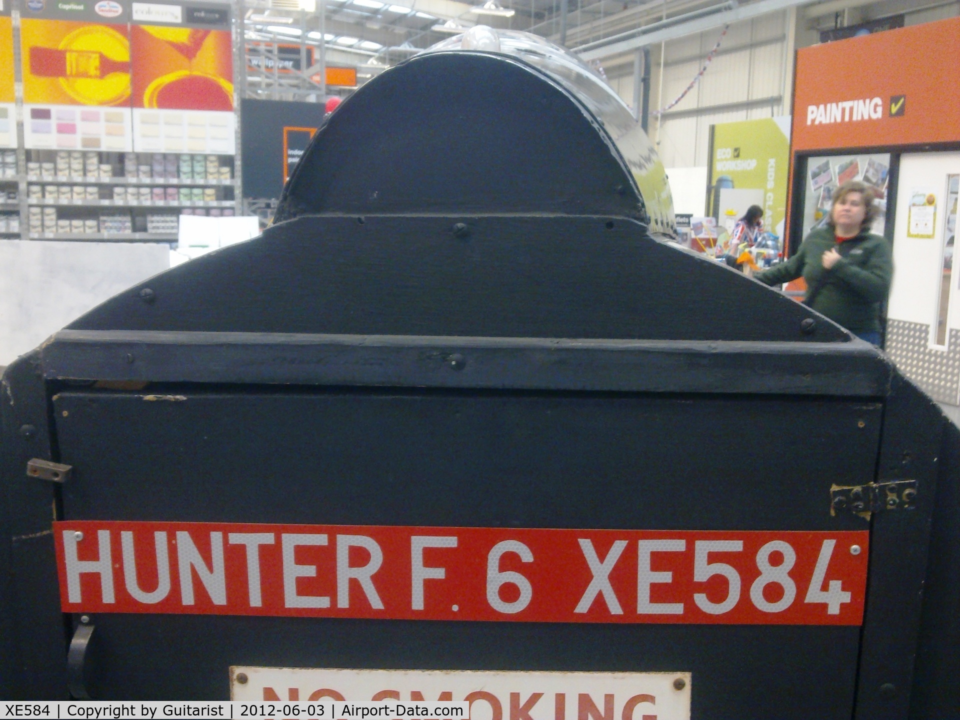 XE584, 1956 Hawker Hunter FGA.9 C/N 41H/679942, A rear view of the cockpit of Hawker Hunter XE584 in B&Q