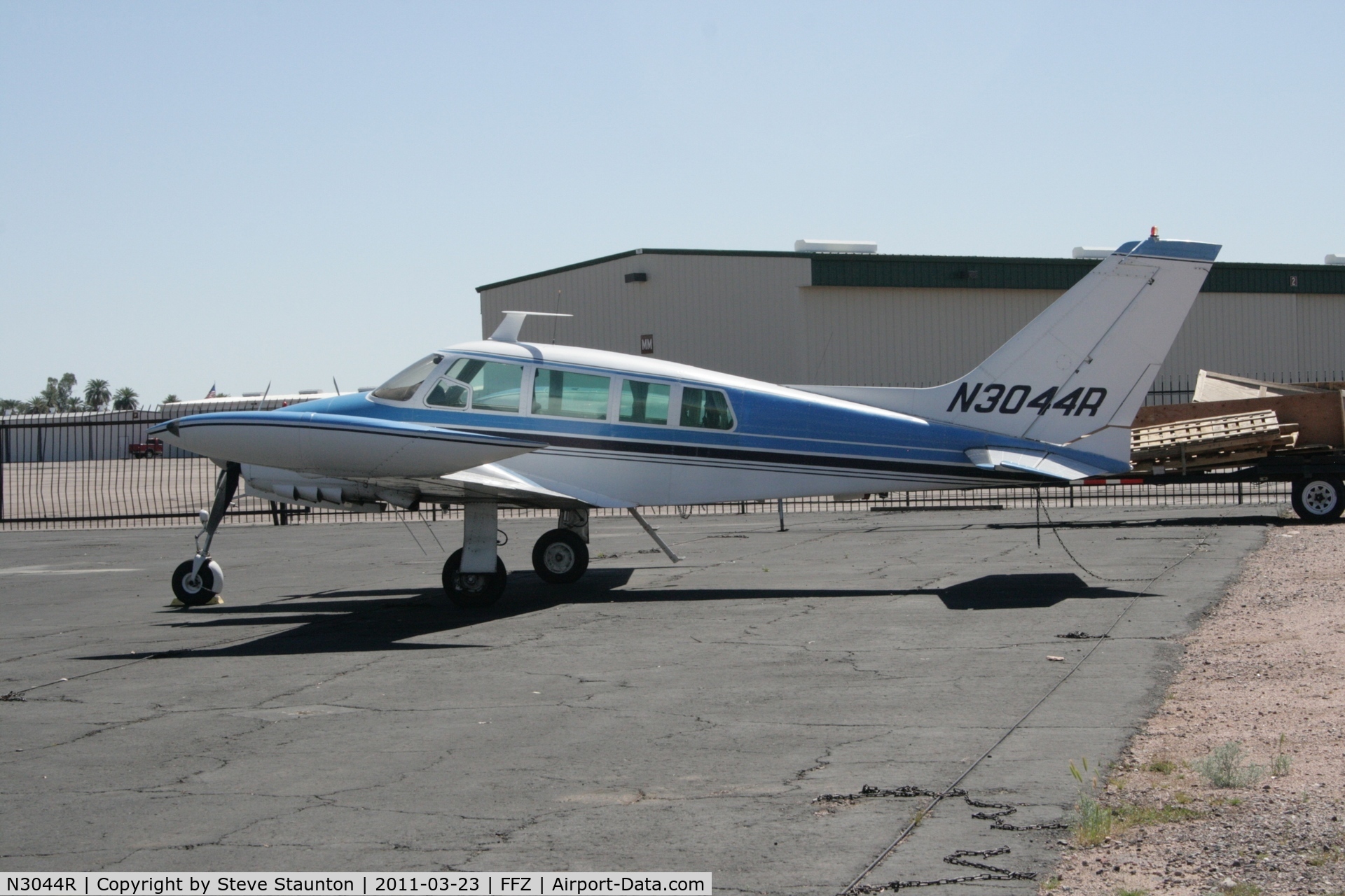 N3044R, 1963 Cessna 320A Skyknight C/N 320A0044, Taken at Falcon Field Airport, in March 2011 whilst on an Aeroprint Aviation tour
