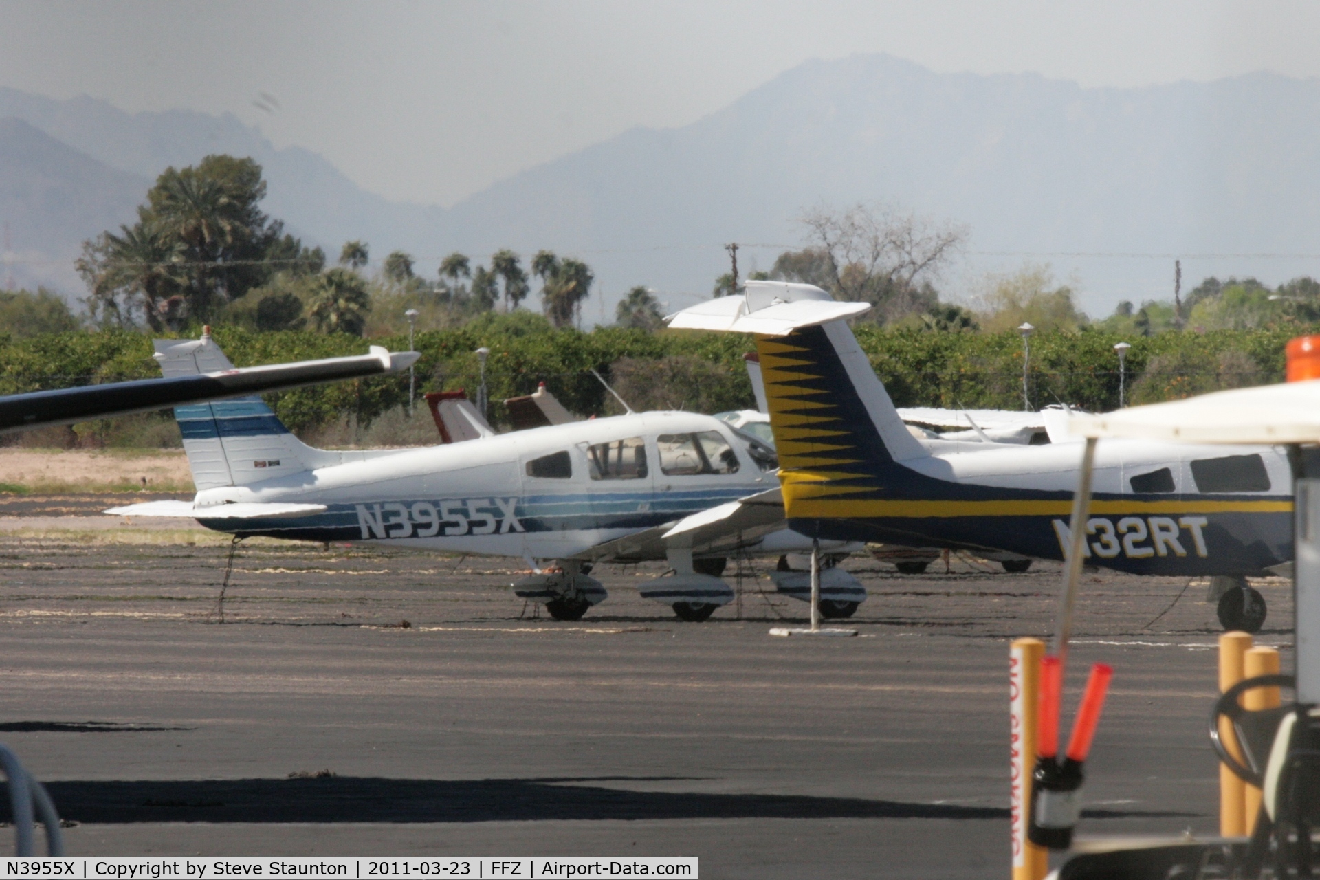 N3955X, 1975 Piper PA-28-180 C/N 28-7505251, Taken at Falcon Field Airport, in March 2011 whilst on an Aeroprint Aviation tour