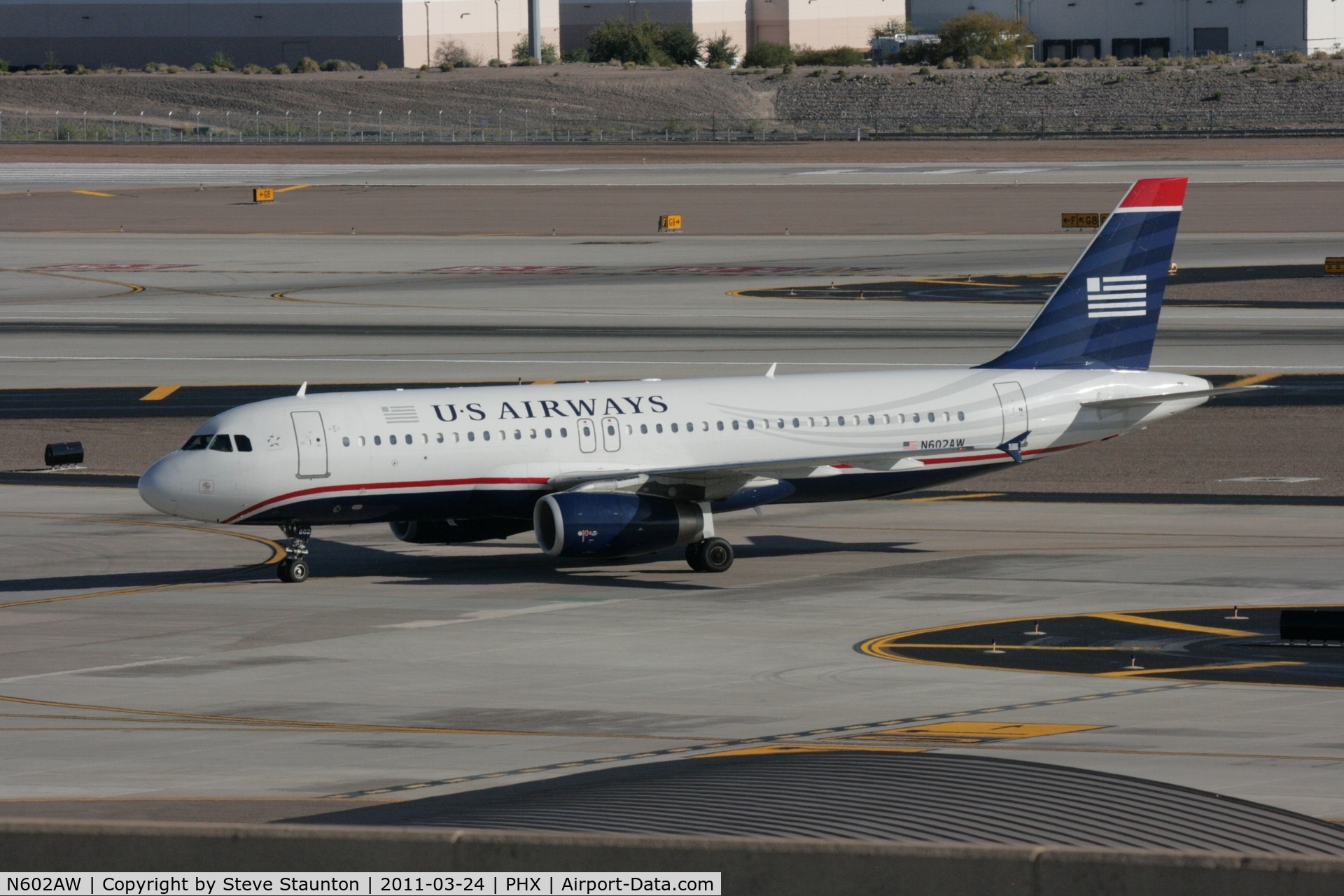 N602AW, 1995 Airbus A320-232 C/N 565, Taken at Phoenix Sky Harbor Airport, in March 2011 whilst on an Aeroprint Aviation tour