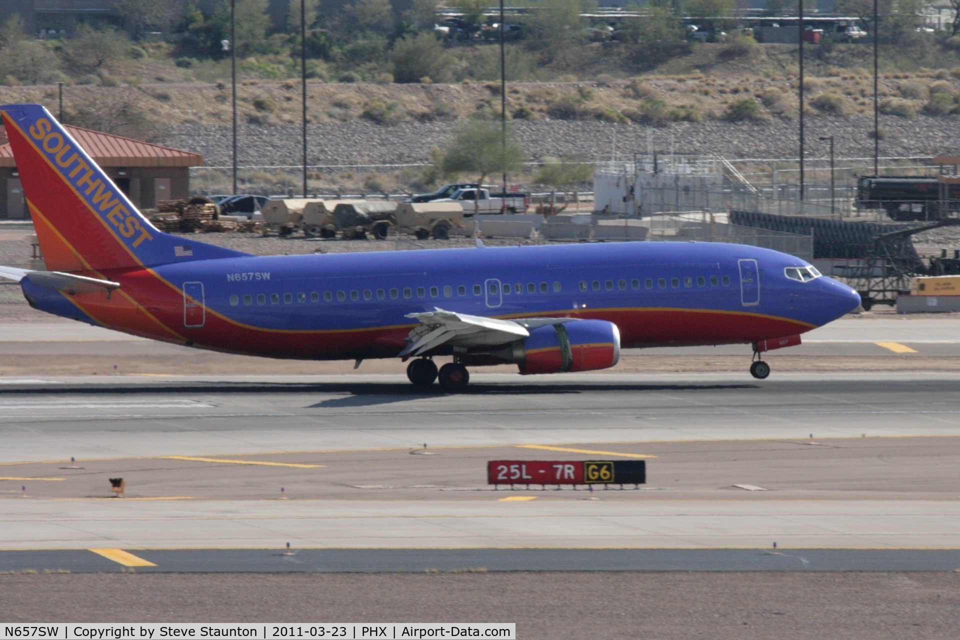 N657SW, 1985 Boeing 737-3L9 C/N 23331, Taken at Phoenix Sky Harbor Airport, in March 2011 whilst on an Aeroprint Aviation tour
