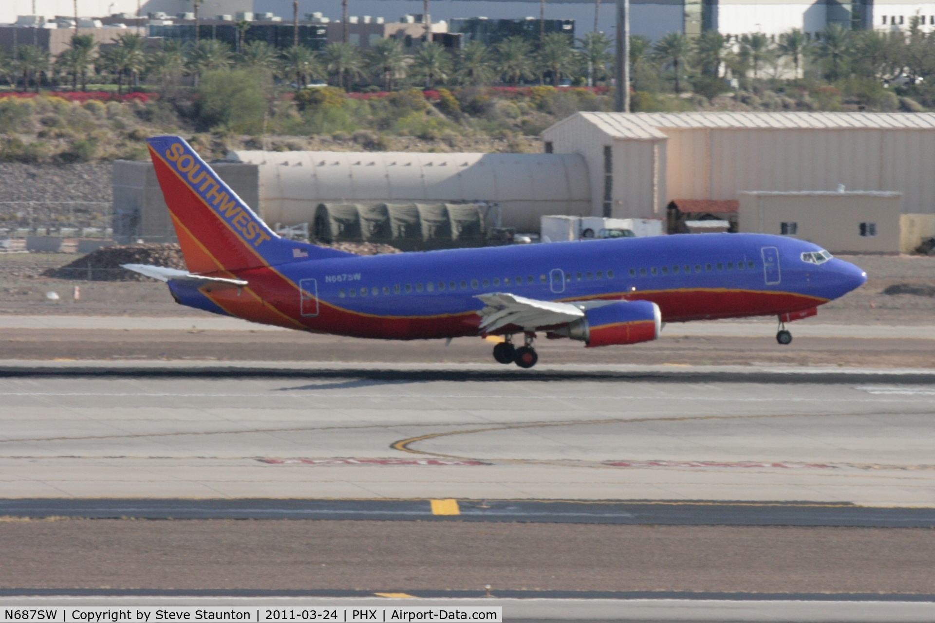 N687SW, 1986 Boeing 737-3Q8 C/N 23388, Taken at Phoenix Sky Harbor Airport, in March 2011 whilst on an Aeroprint Aviation tour