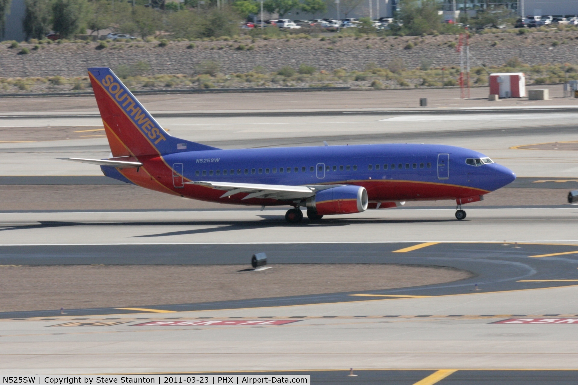 N525SW, 1992 Boeing 737-5H4 C/N 26567, Taken at Phoenix Sky Harbor Airport, in March 2011 whilst on an Aeroprint Aviation tour