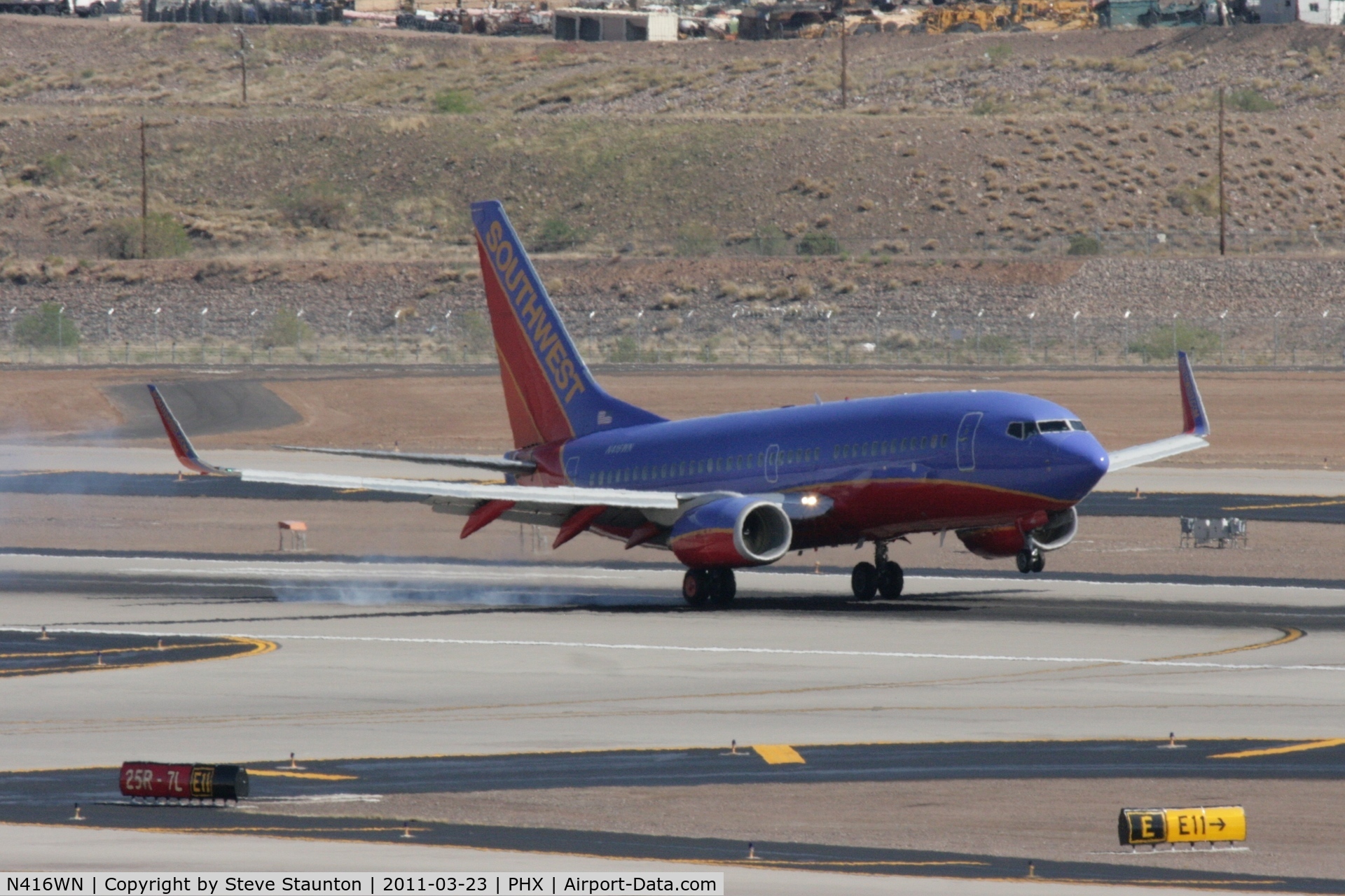 N416WN, 2001 Boeing 737-7H4 C/N 32453, Taken at Phoenix Sky Harbor Airport, in March 2011 whilst on an Aeroprint Aviation tour