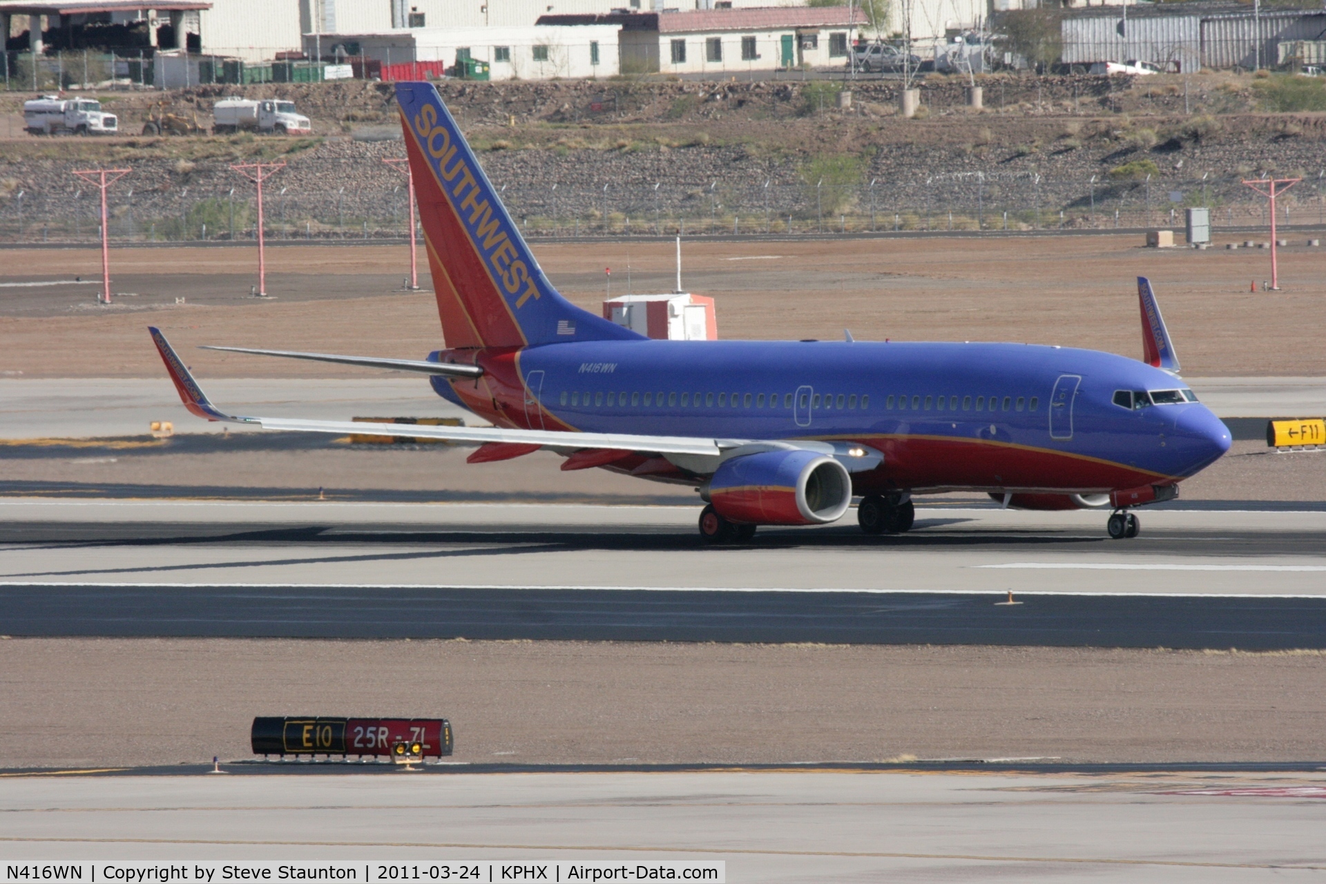 N416WN, 2001 Boeing 737-7H4 C/N 32453, Taken at Phoenix Sky Harbor Airport, in March 2011 whilst on an Aeroprint Aviation tour