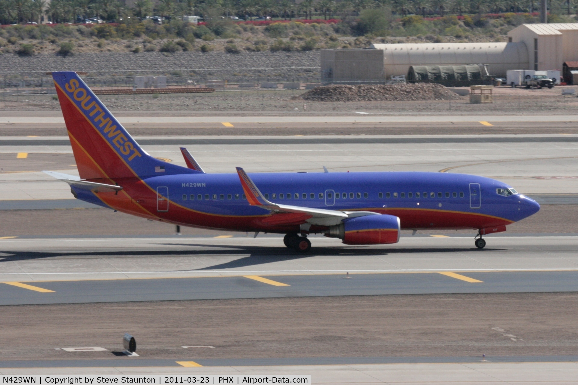 N429WN, 2002 Boeing 737-7H4 C/N 33658, Taken at Phoenix Sky Harbor Airport, in March 2011 whilst on an Aeroprint Aviation tour