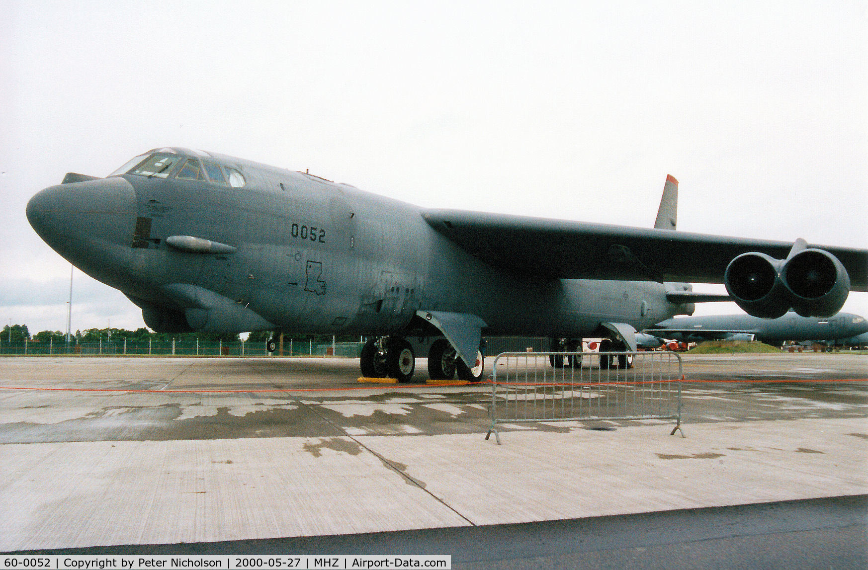 60-0052, 1960 Boeing B-52H Stratofortress C/N 464417, B-52H Stratofortress of 96th Bomb Squadron/2nd Bombardment Wing at Barksdale AFB on display at the 2000 RAF Mildenhall Air Fete.
