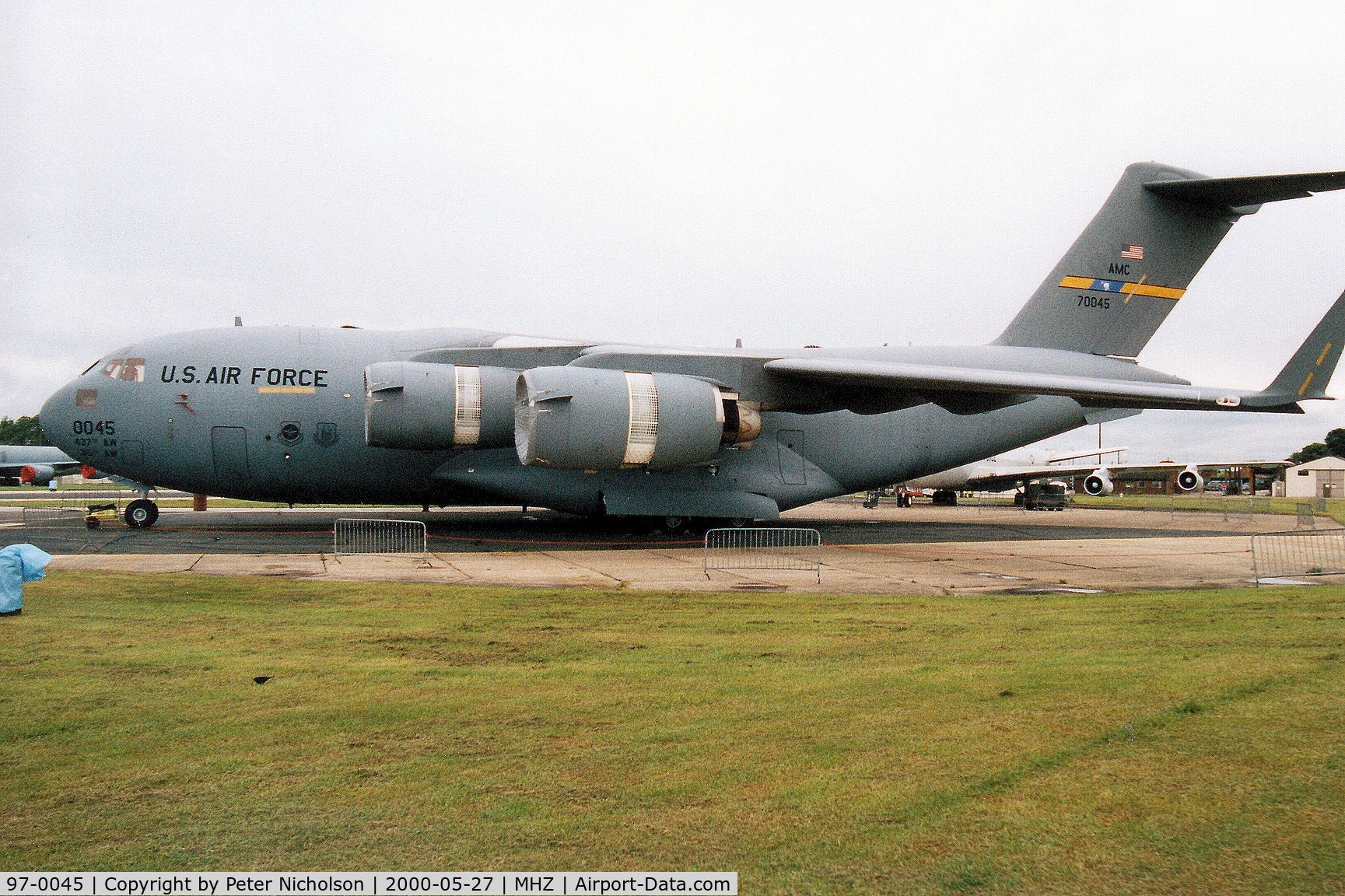97-0045, 1997 Boeing C-17A Globemaster III C/N P-45, Another view of the C-17A Globemaster from Charleston AFB's 437th Airlift Wing on display at the 2000 RAF Mildenhall Air Fete.