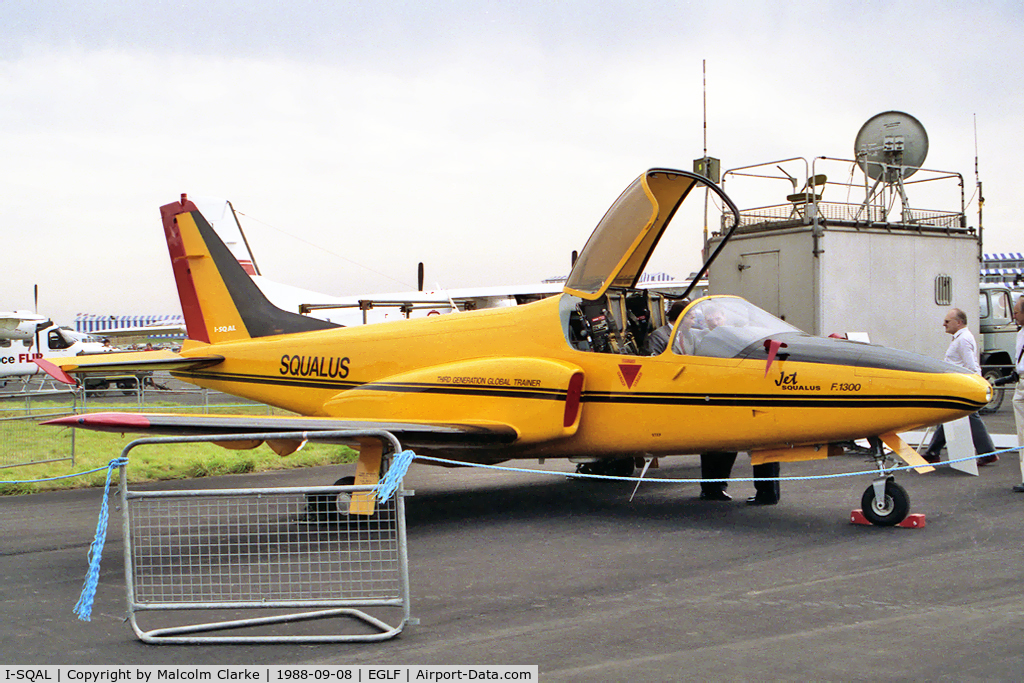 I-SQAL, 1987 Promavia F.1300 Jet Squalus C/N 001, Promavia Jet Squalus F1300 NGT at SBAC Farnborough in 1988.