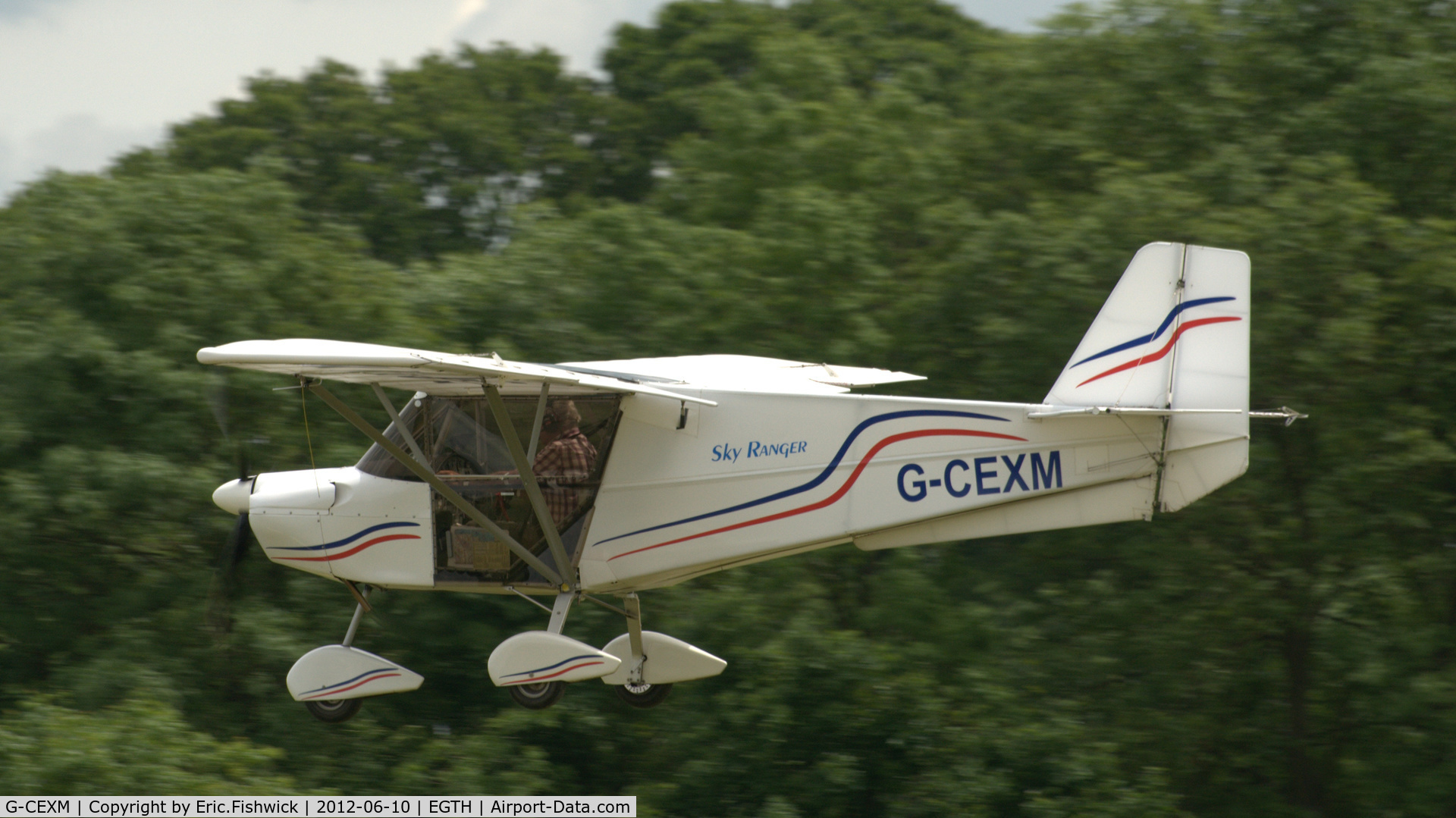 G-CEXM, 2007 Skyranger Swift 912S(1) C/N BMAA/HB/556, 4. G-CEXM departing Shuttleworth (Old Warden) Aerodrome.
