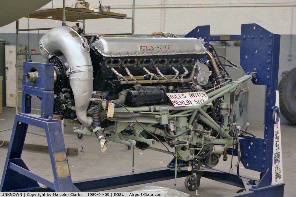 UNKNOWN, Miscellaneous Various C/N unknown, Rolls Royce Merlin 502 at The Imperial War Museum Duxford in 1989.