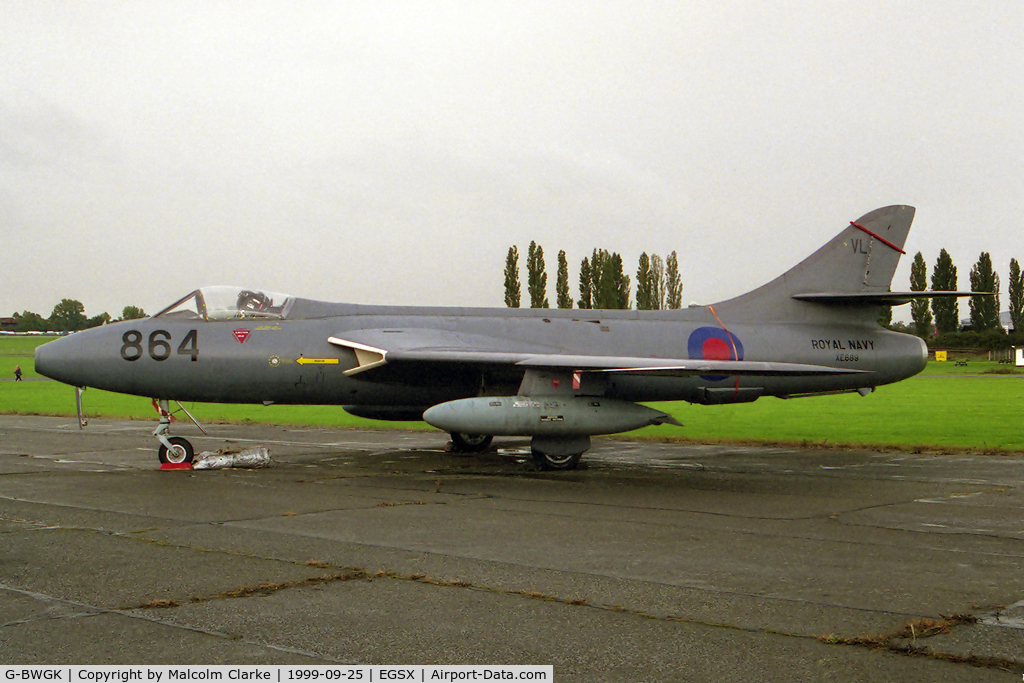 G-BWGK, 1955 Hawker Hunter GA.11 C/N HABL-003032, Hawker Hunter GA.11 at North Weald's Photoshoot in September 1999.