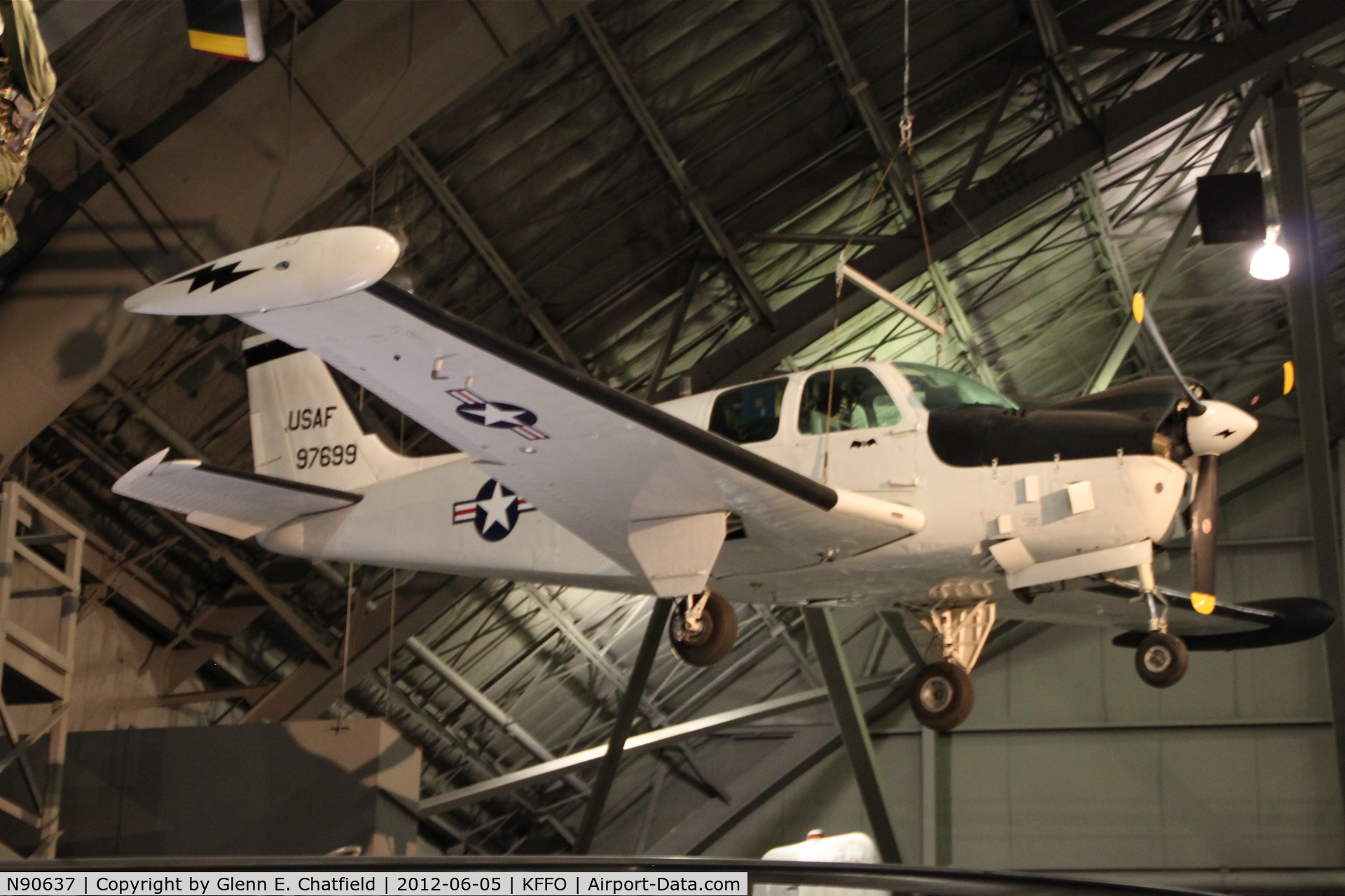 N90637, 1969 Beech QU-22B C/N EB-7 (69-7699), At the Air Force Museum