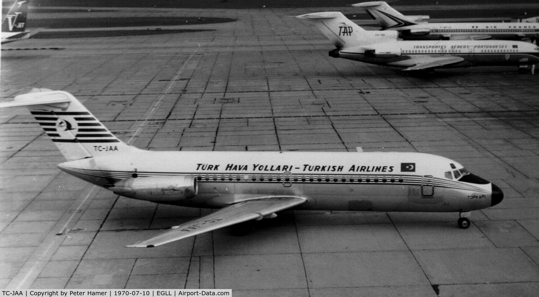 TC-JAA, 1966 Douglas DC-9-15 C/N 47048, At Heathrow July 1970