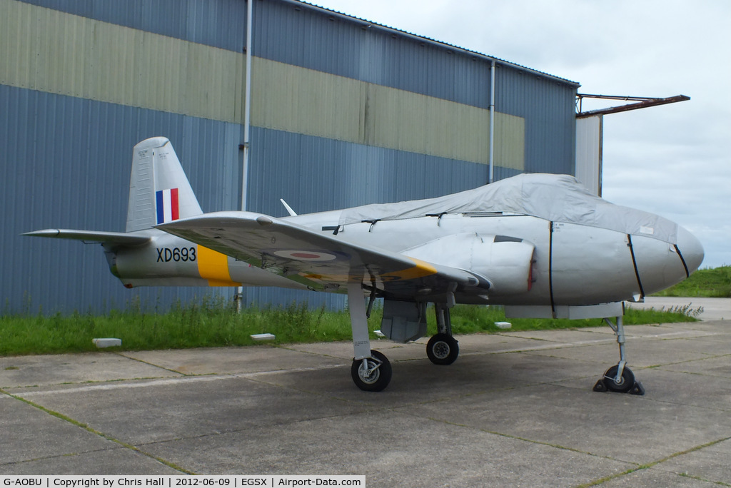 G-AOBU, 1955 Hunting Percival P-84 Jet Provost T.1 C/N PAC/84/006, at the Air Britain flyin 2012