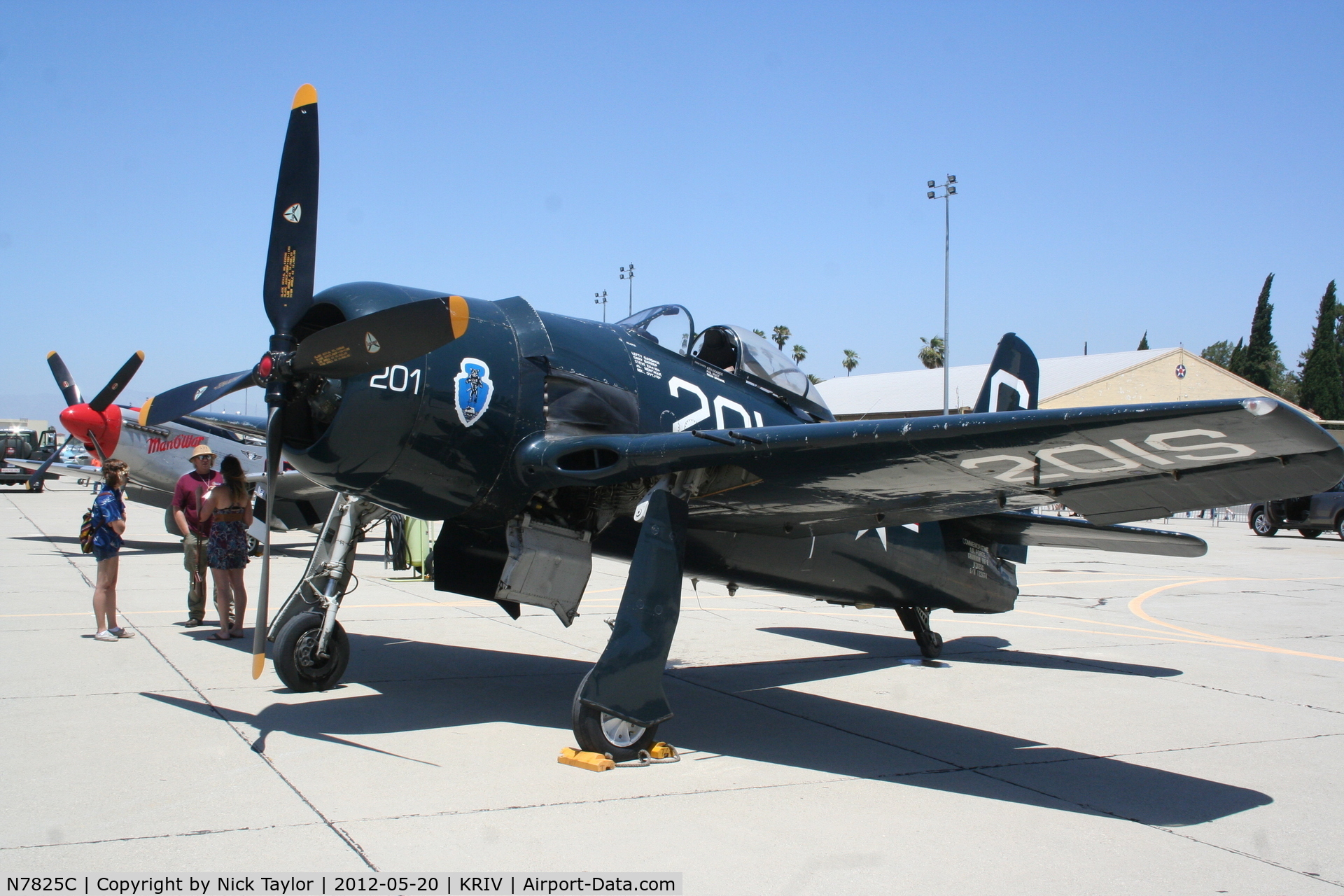 N7825C, 1948 Grumman F8F-2 (G58) Bearcat C/N D.1227, CAF bearcat on display at the March AFB airshow
