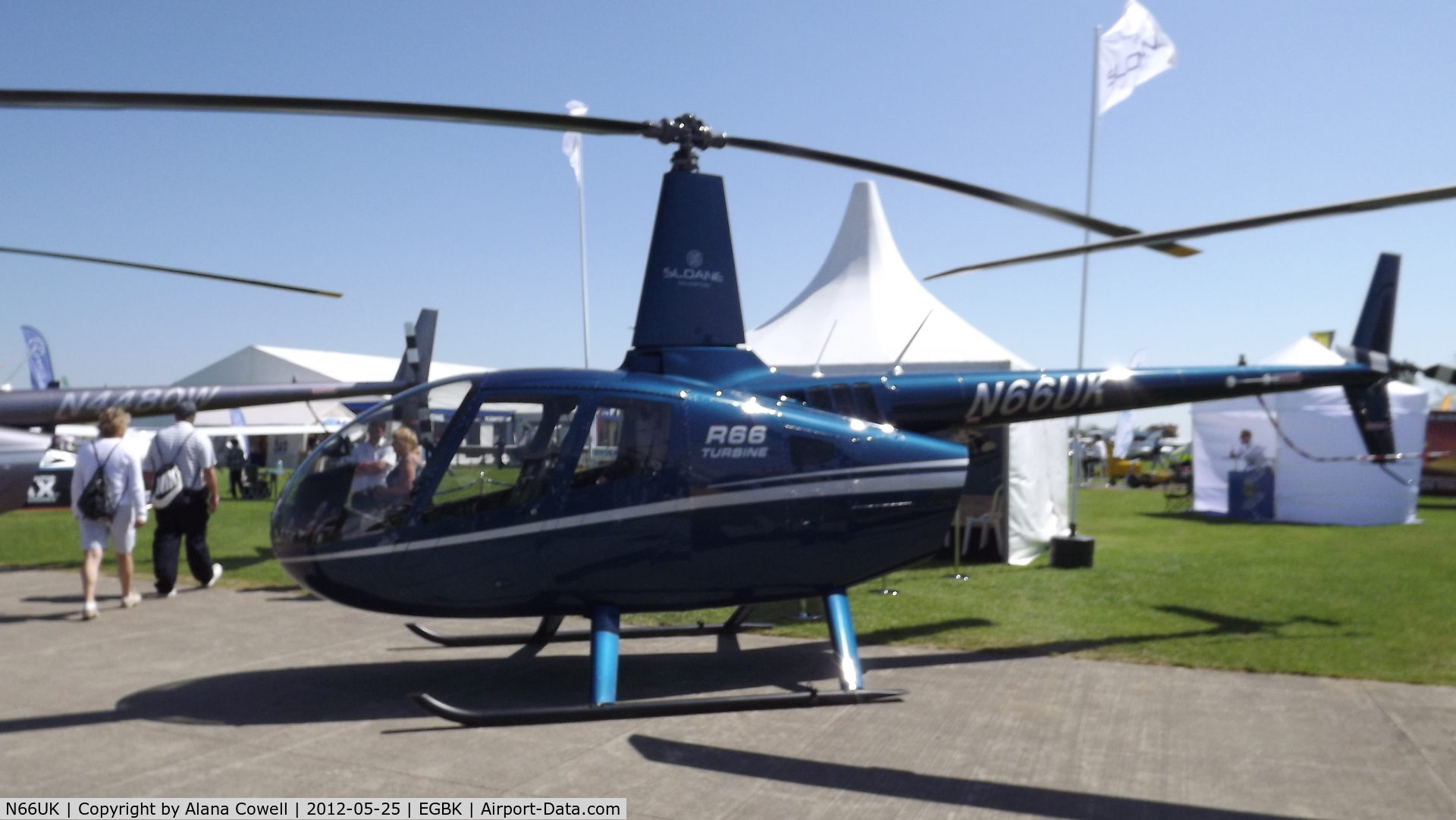 N66UK, 2011 Robinson R66 Turbine C/N 0017, N66UK at AeroExpo, Sywell 2012.