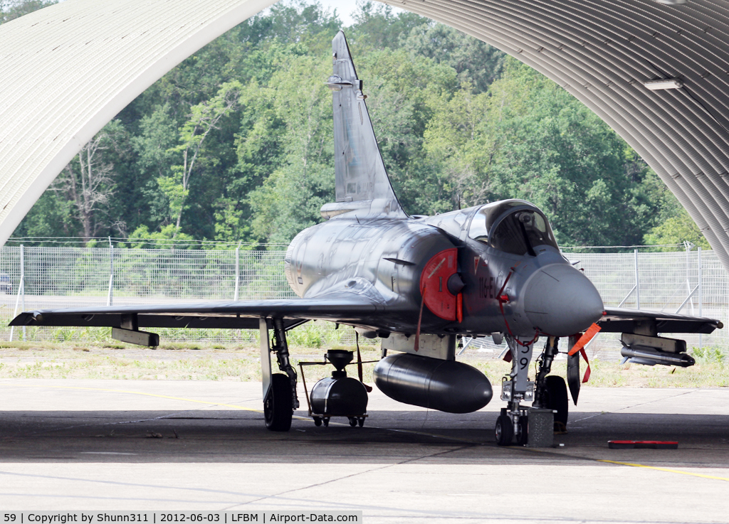 59, Dassault Mirage 2000-5F C/N 266, Used as spare during LFBM Open Day 2012... Recoded as 116-EV since August 2011