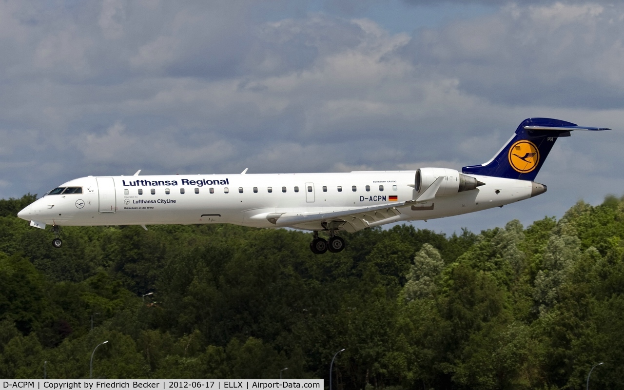 D-ACPM, 2003 Bombardier CRJ-701ER (CL-600-2C10) Regional Jet C/N 10080, on final RW24