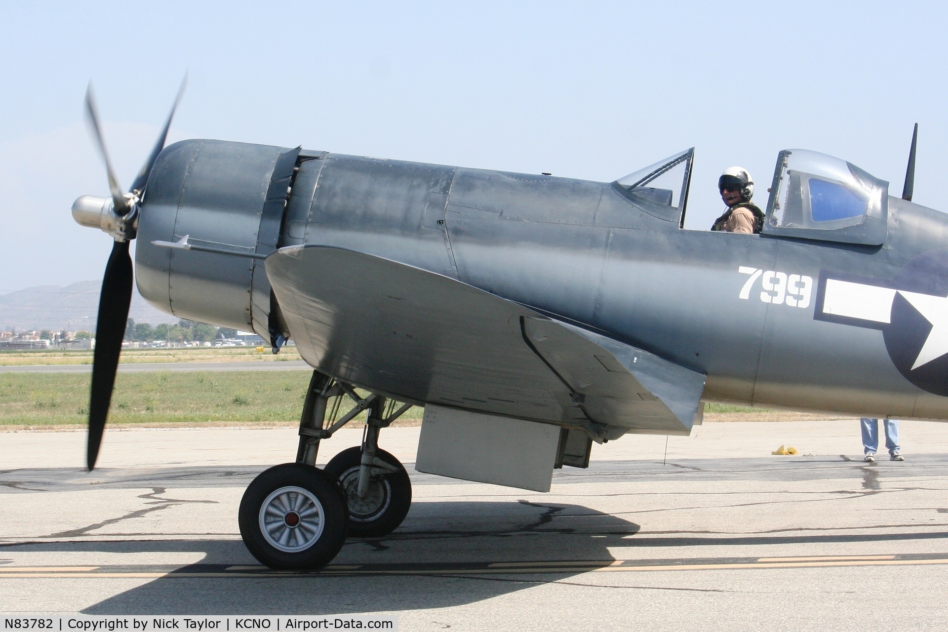 N83782, 1942 Vought F4U-1 Corsair C/N 3884 (Bu 17799), Taxiing out