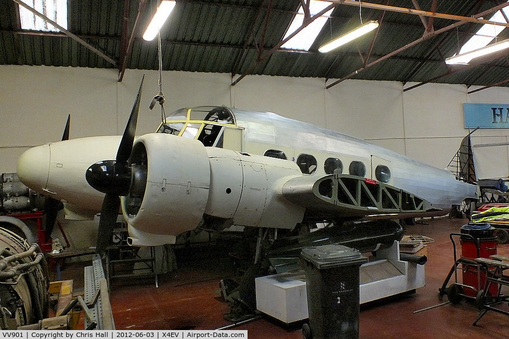 VV901, 1949 Avro 652A Anson T.21 C/N Not found VV901, The Avro Anson, which first flew in March 1935, was used by the Royal Air Force and many allied Air Forces for numerous tasks throughout the war. Many were to be eventually found operating in a civilian role when hostilities ceased.