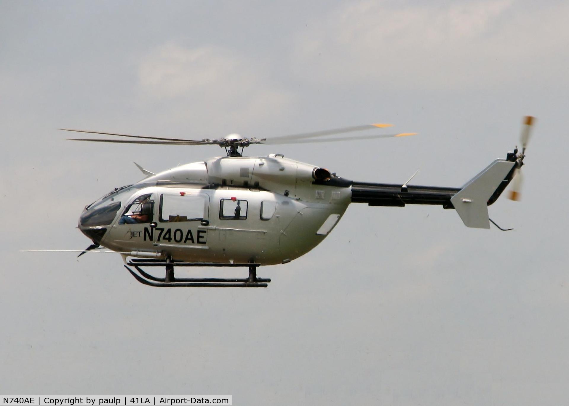 N740AE, Eurocopter-Kawasaki EC-145 (BK-117C-2) C/N 9253, At Metro Aviation / Downtown Shreveport.